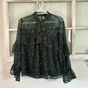Lucky Brand - festive floral blouse